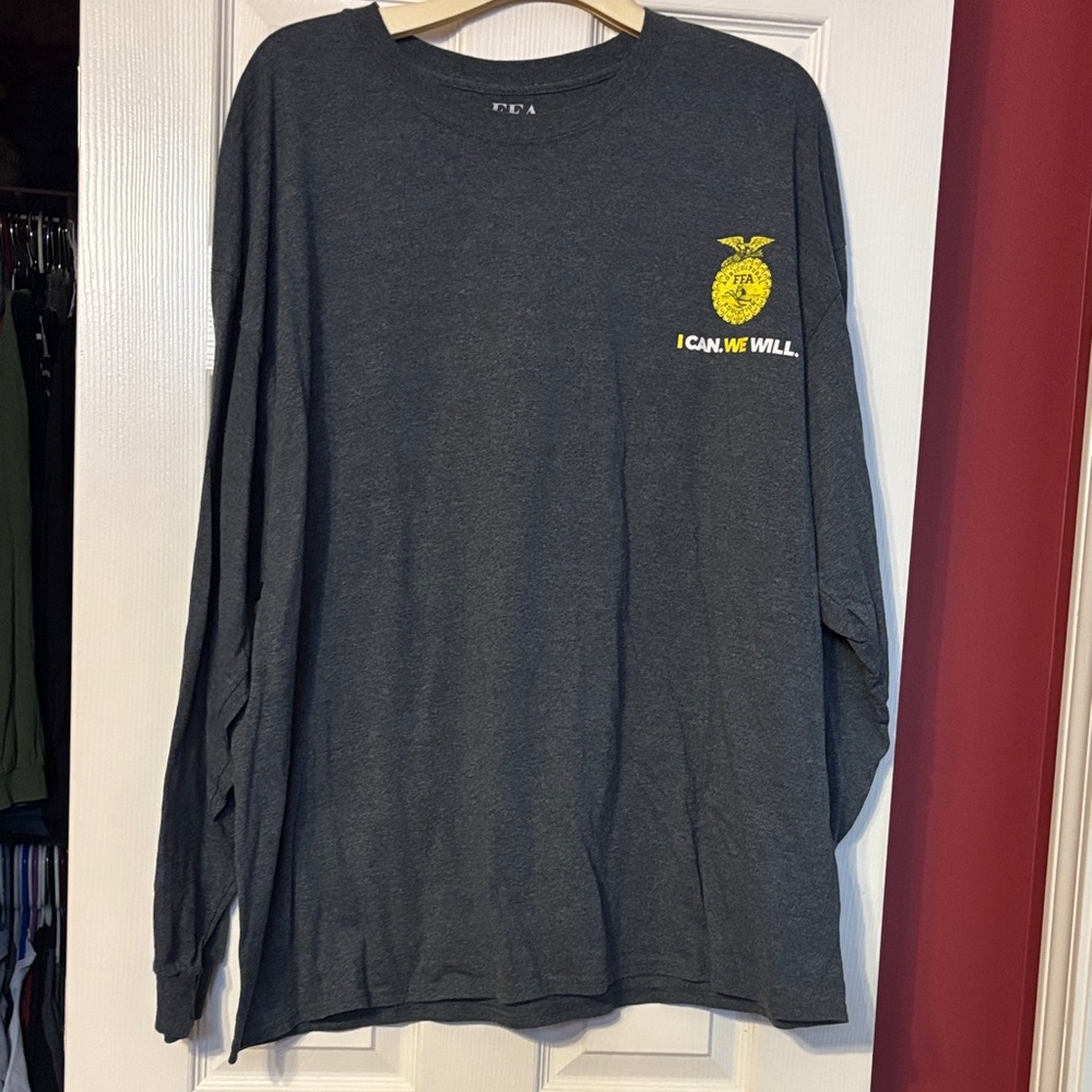 FFA Dark Gray long sleeve tShirt with yellow White Print size xxxl